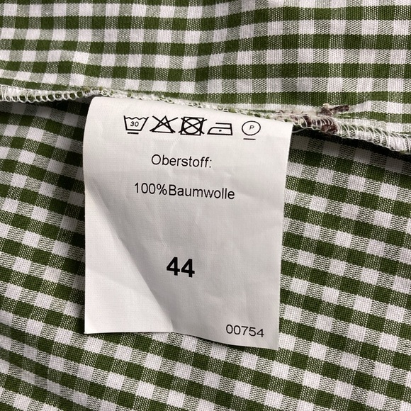 h. moser Salzberg Green Gingham Reindeer Button Front, Size EU 44/L - Picture 11 of 16
